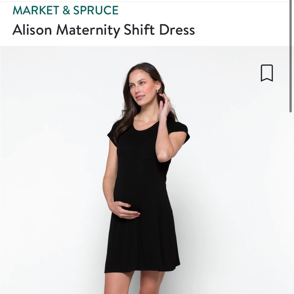 Market and Spruce Alison Maternity Shift Dress— Black | Size Medium